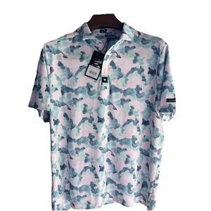 Bad Birdie XL Men's Core Mirage Oasis  Golf Polo NWT short Sleeves Performance‎